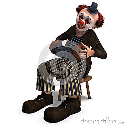 Funny circus clown with lot of emotions Stock Photo