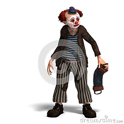 Funny circus clown with lot of emotions Stock Photo