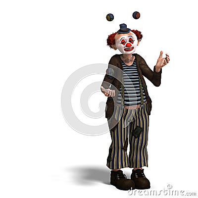 Funny circus clown with lot of emotions Stock Photo
