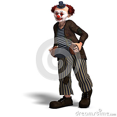 Funny circus clown with lot of emotions Stock Photo