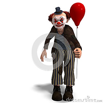 Funny circus clown with lot of emotions Stock Photo