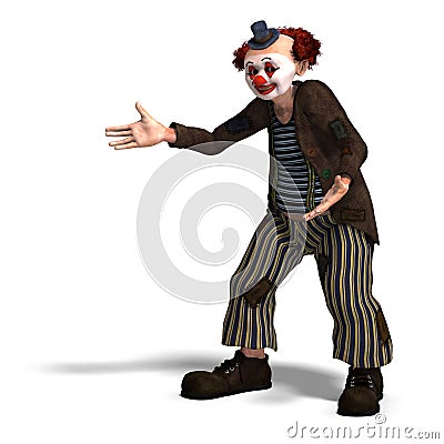 Funny circus clown with lot of emotions Stock Photo