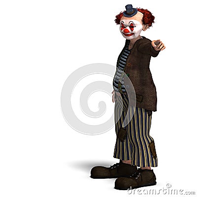 Funny circus clown with lot of emotions Stock Photo