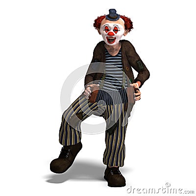 Funny circus clown with lot of emotions Stock Photo