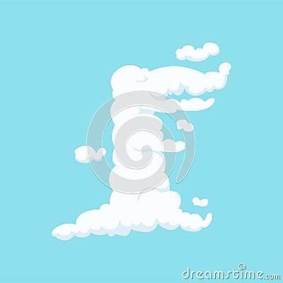 Funny cloud in form of crocodile. Children imagination. Aquatic reptile. Silhouette of exotic animal. Flat vector design Vector Illustration
