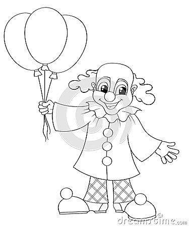 Funny clown with balloons Vector Illustration