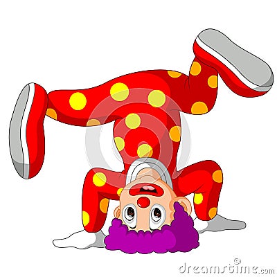 Funny clown cartoon Vector Illustration