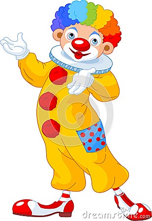 Funny Clown presenting Vector Illustration