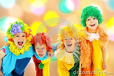 Funny clowns Stock Photo