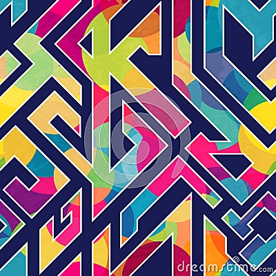 Funny colored geometric seamless pattern Vector Illustration