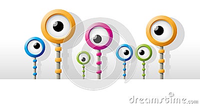 Funny colorful robot eye Stock Photo