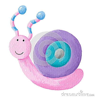 Funny colorful snail Cartoon Illustration