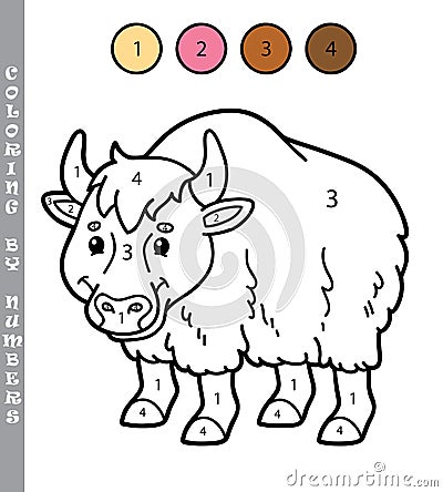 Funny coloring by numbers game. Vector Illustration