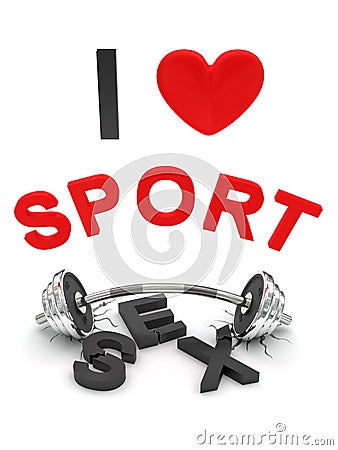 Funny concept `I love sport` Stock Photo