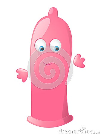 Funny condom character Stock Photo