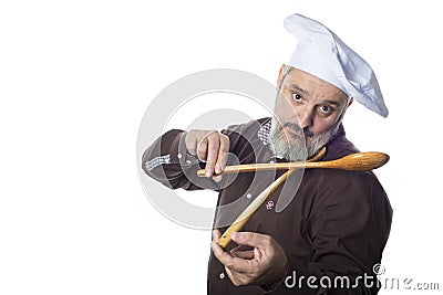 Funny cook man isolated on white background Stock Photo