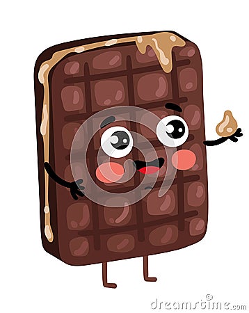 Funny cookie isolated cartoon character Vector Illustration