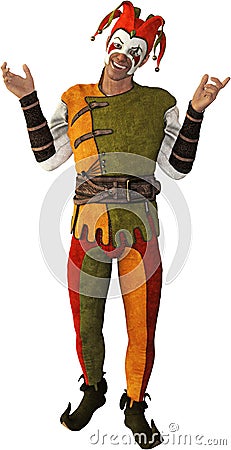 Funny Court Jester, Comedy, Isolated Stock Photo