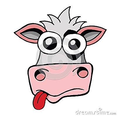 Funny cow head vector Vector Illustration