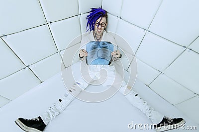 Funny crazy doctor Stock Photo