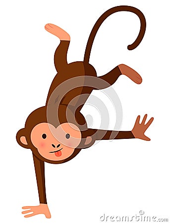 Funny crazy monkey Vector Illustration