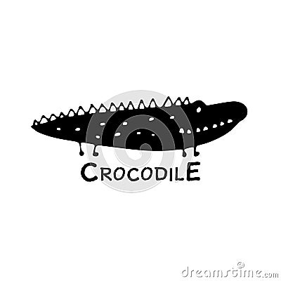 Funny crocodile, sketch for your design Vector Illustration
