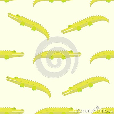 Funny Crocodiles Pattern. Vector Illustration Vector Illustration