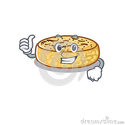 Funny crumpets making the Thumbs up gesture Vector Illustration