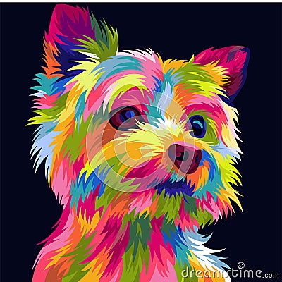 Funny and cute dog vector pop art full colours Stock Photo