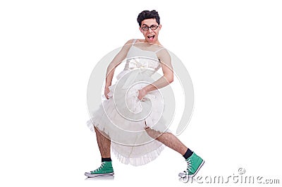 Funny dancing man Stock Photo