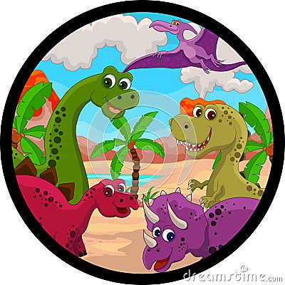 Funny dinosaur cartoon Cartoon Illustration