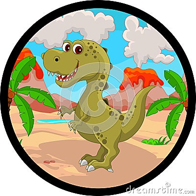 Funny dinosaur cartoon Cartoon Illustration