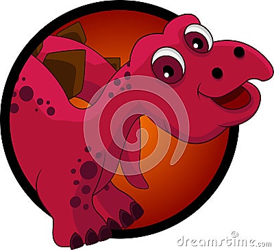 Funny dinosaur head cartoon Cartoon Illustration