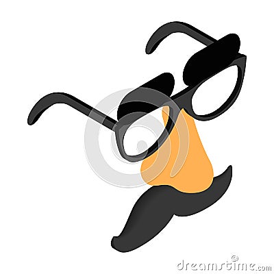 Funny disguise mask with glasses, fake nose Stock Photo