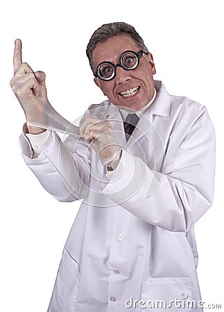 Funny Doctor Prostate Exam Humor, Isolated Stock Photo