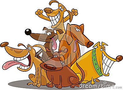 Funny dogs Vector Illustration