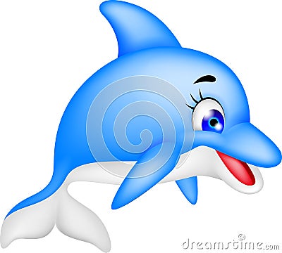 Funny dolphin cartoon Vector Illustration