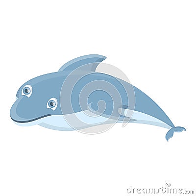 Funny dolphin icon, cartoon style Vector Illustration