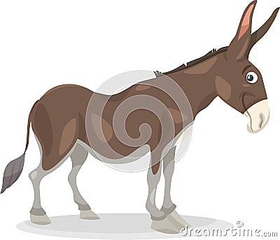 Funny donkey cartoon illustration Vector Illustration