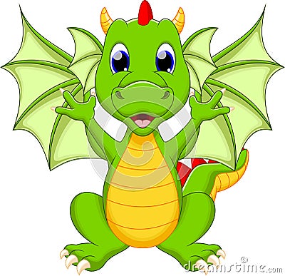 Funny dragon cartoon Stock Photo