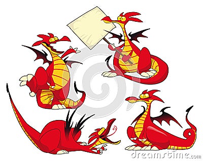 Funny dragons. Vector Illustration