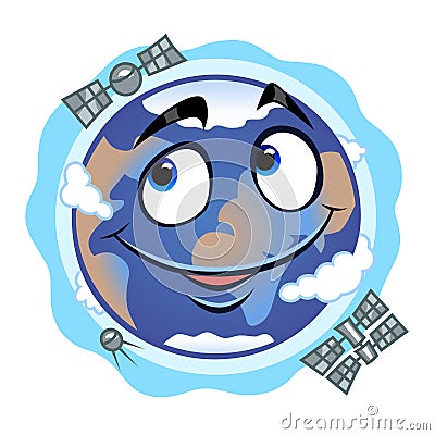 Funny Earth Vector Illustration