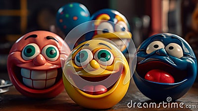 funny emoji balls generative ai Stock Photo