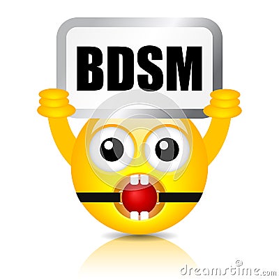 Funny emoticon with bdsm sign Vector Illustration