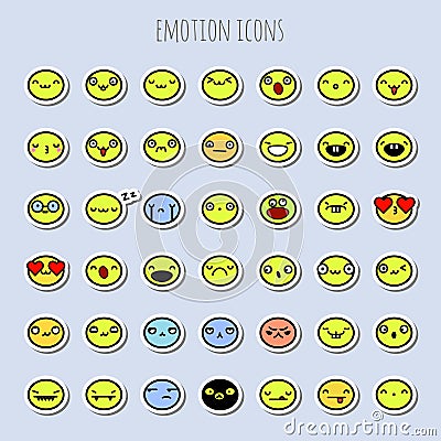 Funny emotion icons Vector Illustration