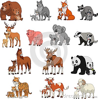 Funny exotic animals Vector Illustration