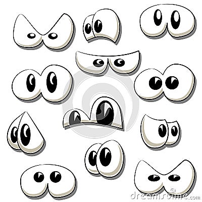 Funny eyes set Stock Photo