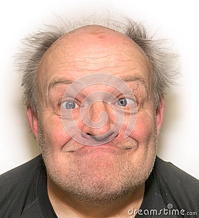 Funny Face Older Man Stock Photo