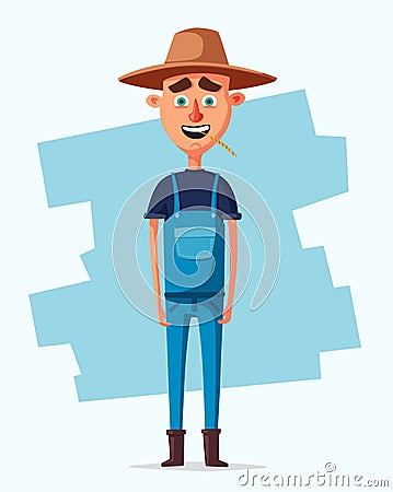 Funny farmer. Cartoon vector illustration. Vector Illustration