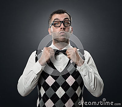 Funny fashion nerd Stock Photo